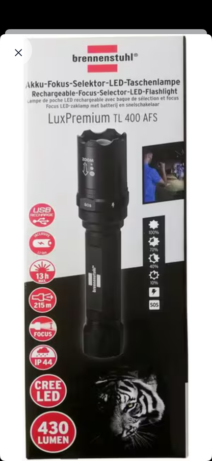 LED Torch LuxPremium TL400AFS recharageble